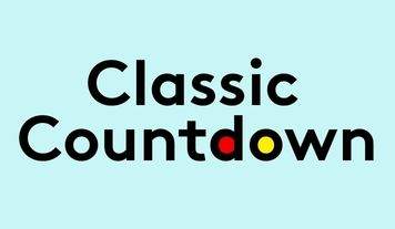 The words Classic Countdown in bold black text on a light blue background. The o in Countdown is red and the second o is yellow.