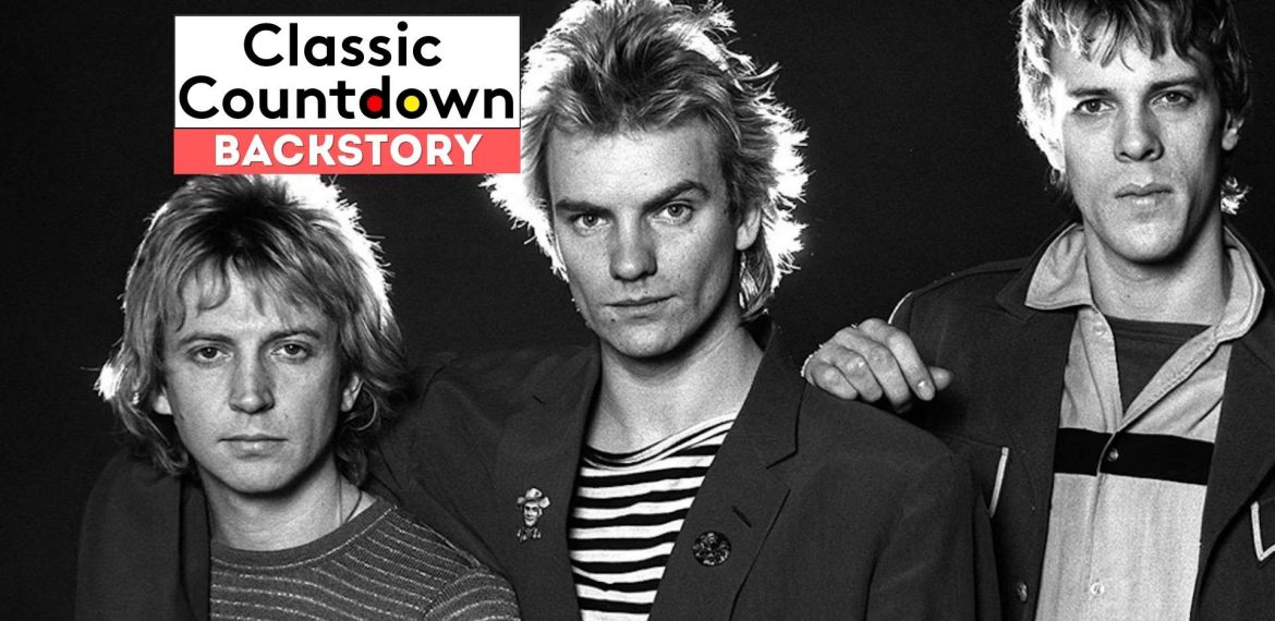 Three men in black and white pose for a photo, two wearing jackets and one in a striped shirt, evoking nostalgic vibes of "Last Christmas." A Classic Countdown Backstory logo appears in the upper left corner.